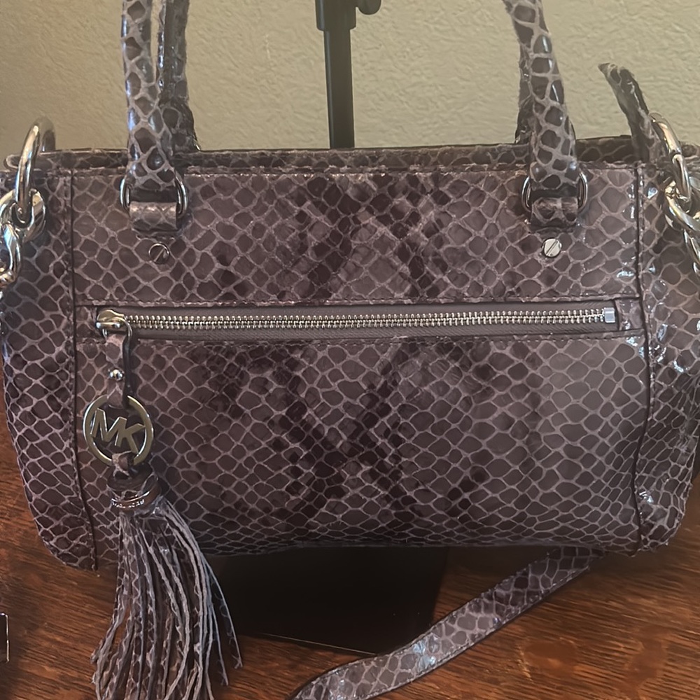 Michael Michael Kors Python Print Leather Satchel… - image 3